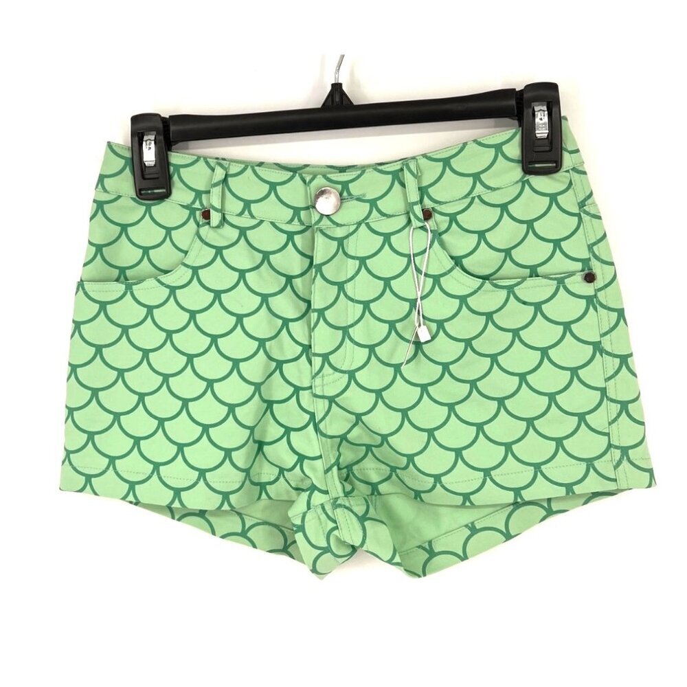 Cake Womens Litte Mermaid Shorts Size 0 Green Scales Dinglehopper Green